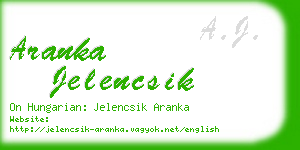 aranka jelencsik business card